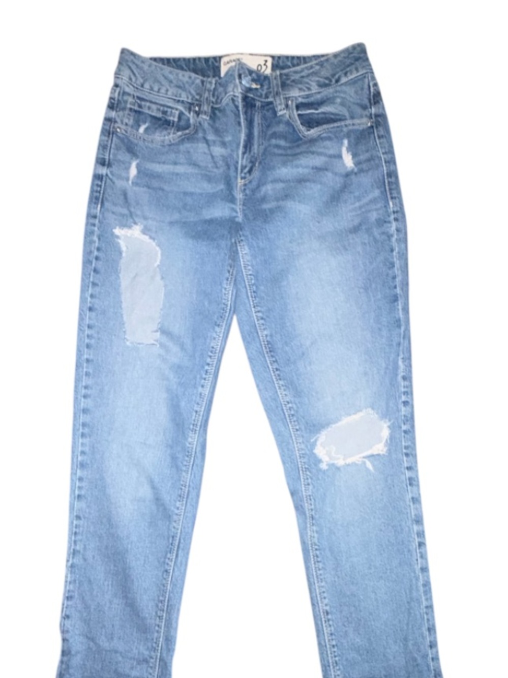 Garage Straight Legs Distressed Jeans